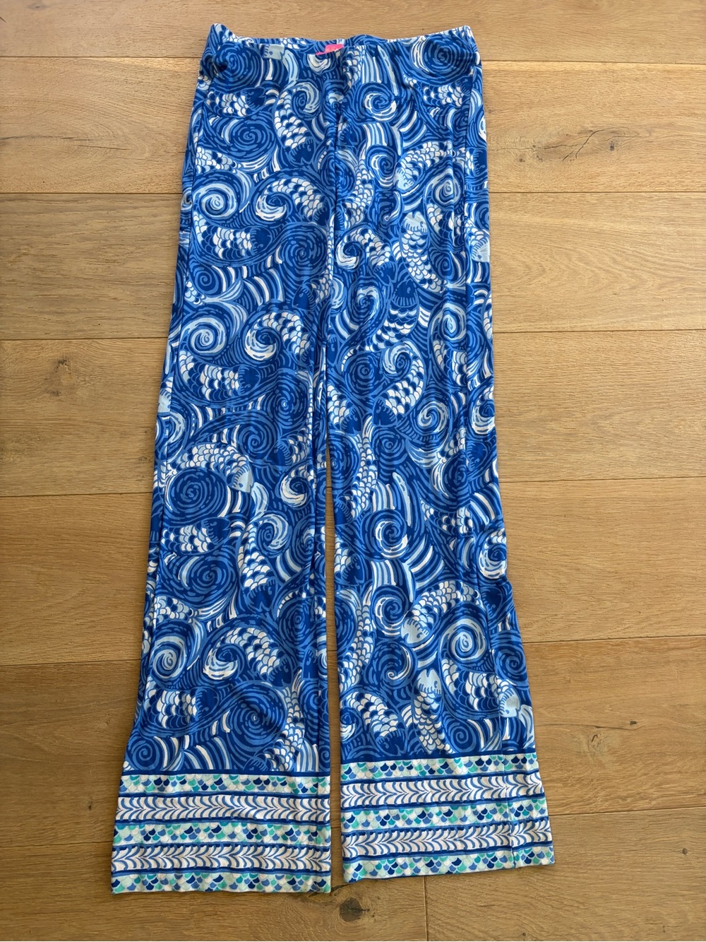 Lilly Pulitzer Georgia May Knit Palazzo Pants summer preppy casual fish print S